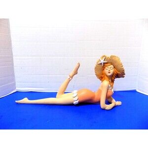 NEW Tropical Deco Bathing Beauty Figurine Beach Lady Miami Beach